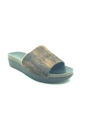 Agave Sky Women's Sandal Black & Brown Cowhide Slide Size: 11
