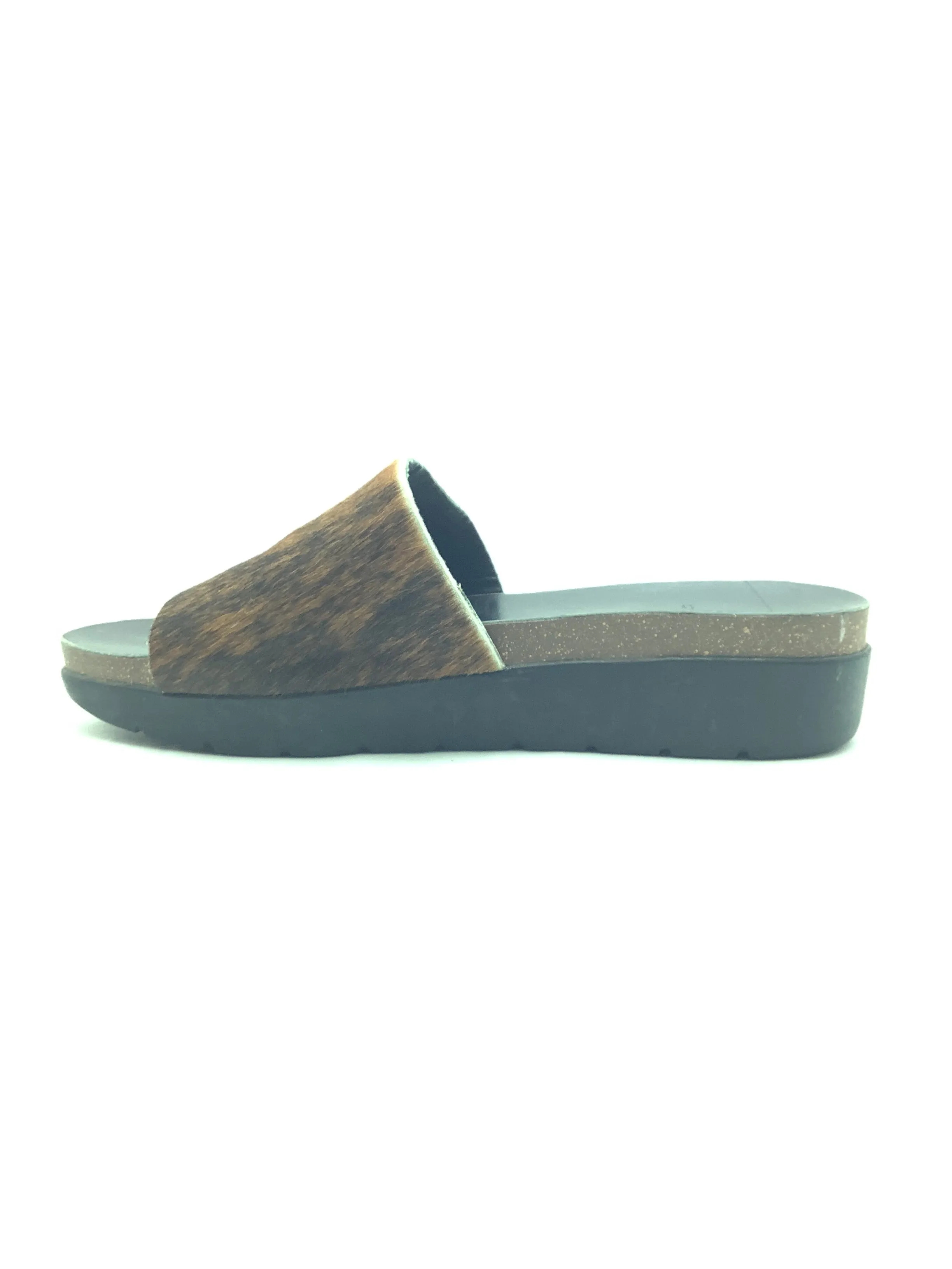 Agave Sky Women's Sandal Black & Brown Cowhide Slide Size: 11