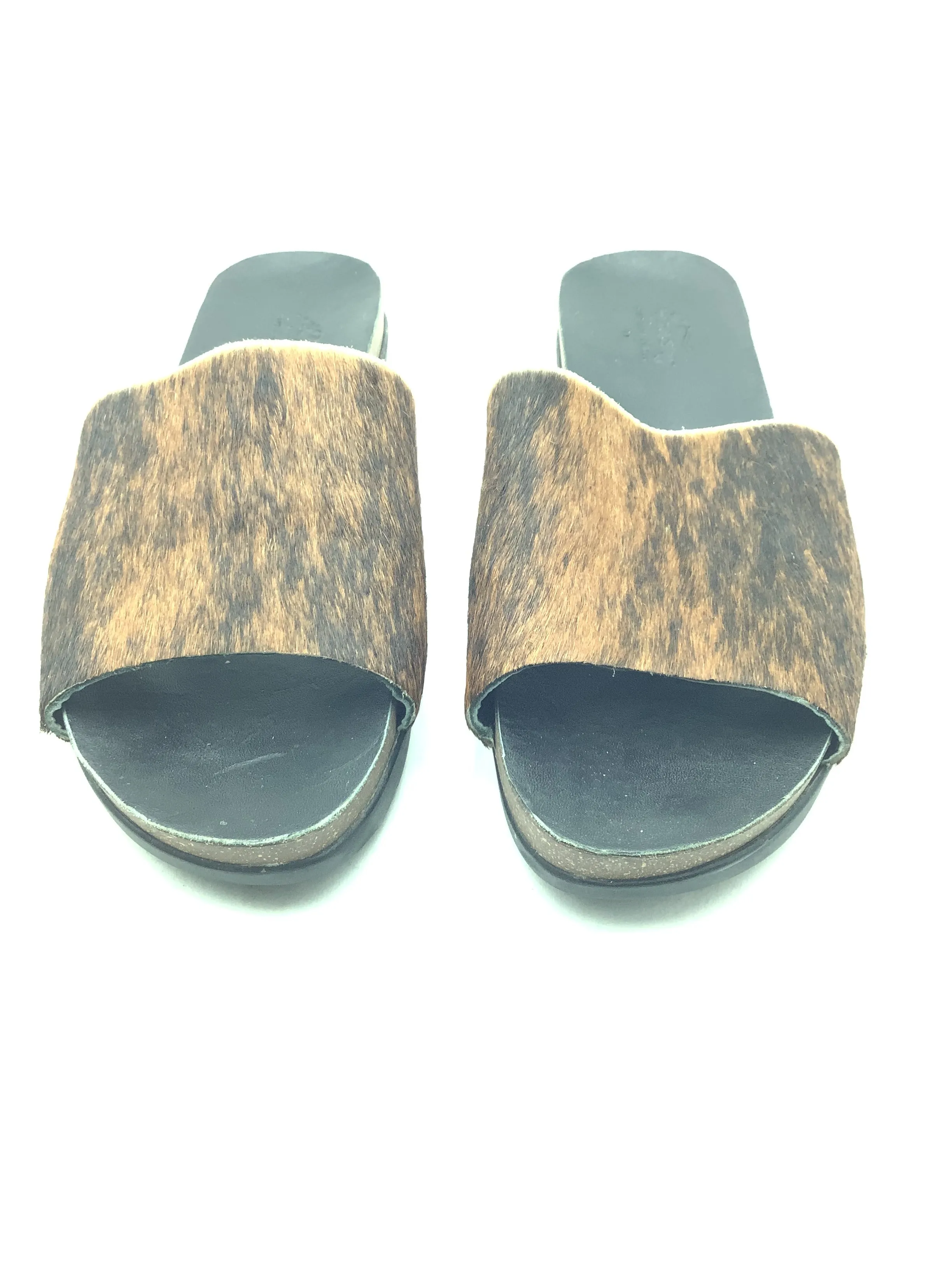 Agave Sky Women's Sandal Black & Brown Cowhide Slide Size: 11