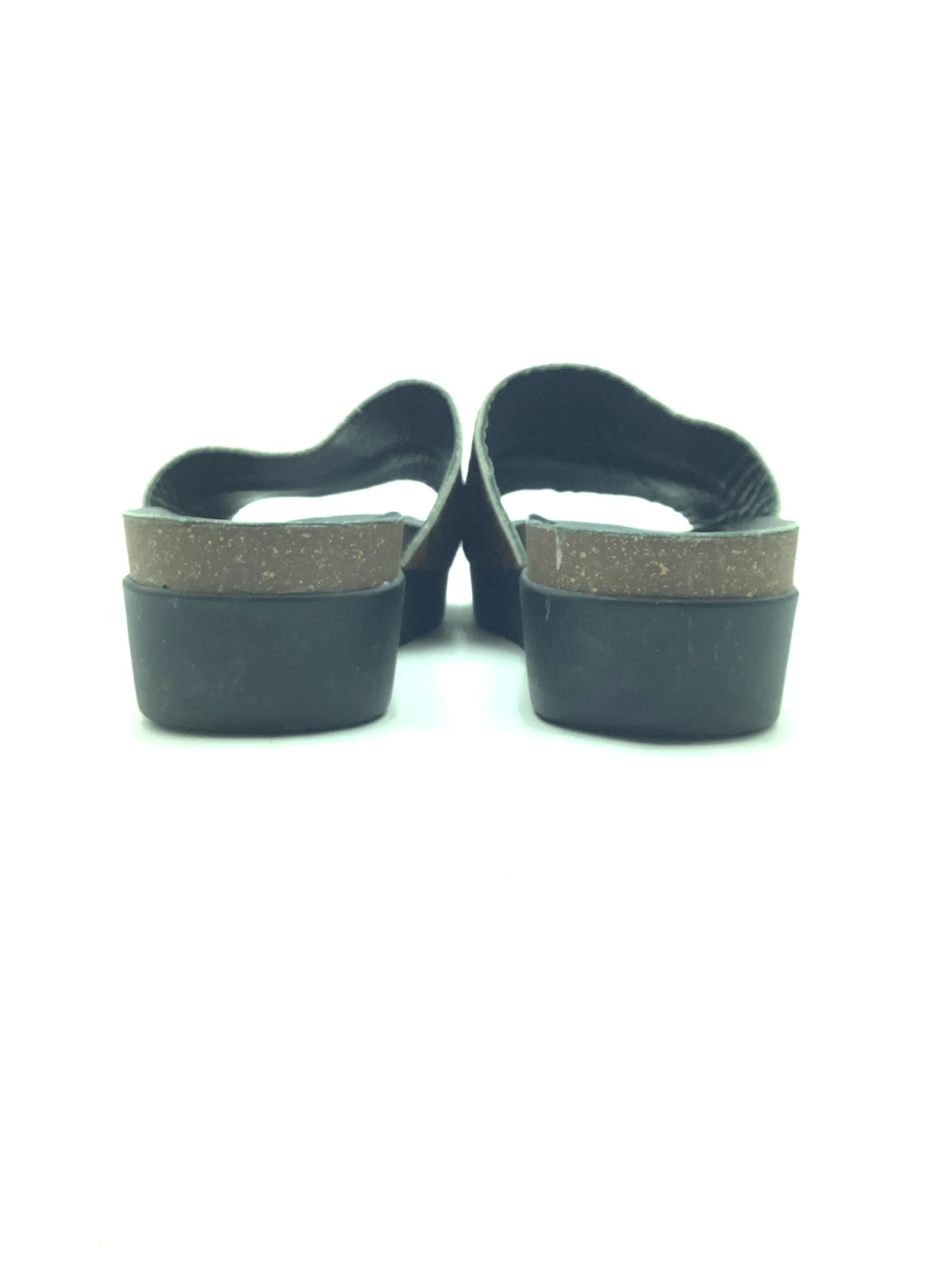 Agave Sky Women's Sandal Black & Brown Cowhide Slide Size: 11