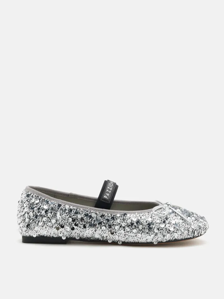 Ariya Sequinned Bow Mary Janes
