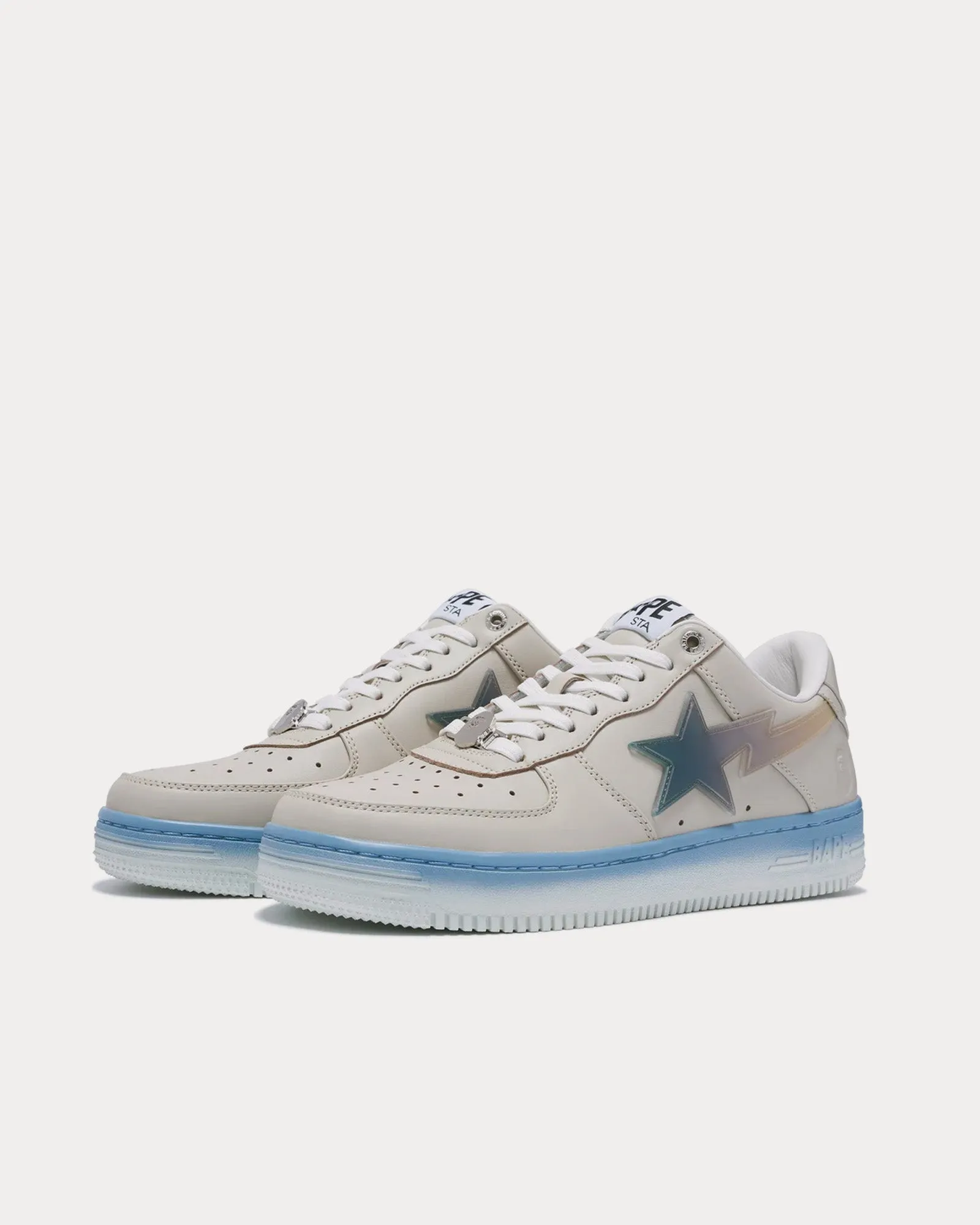 Bape Sta #5 Grey / Blue Low Top Sneakers