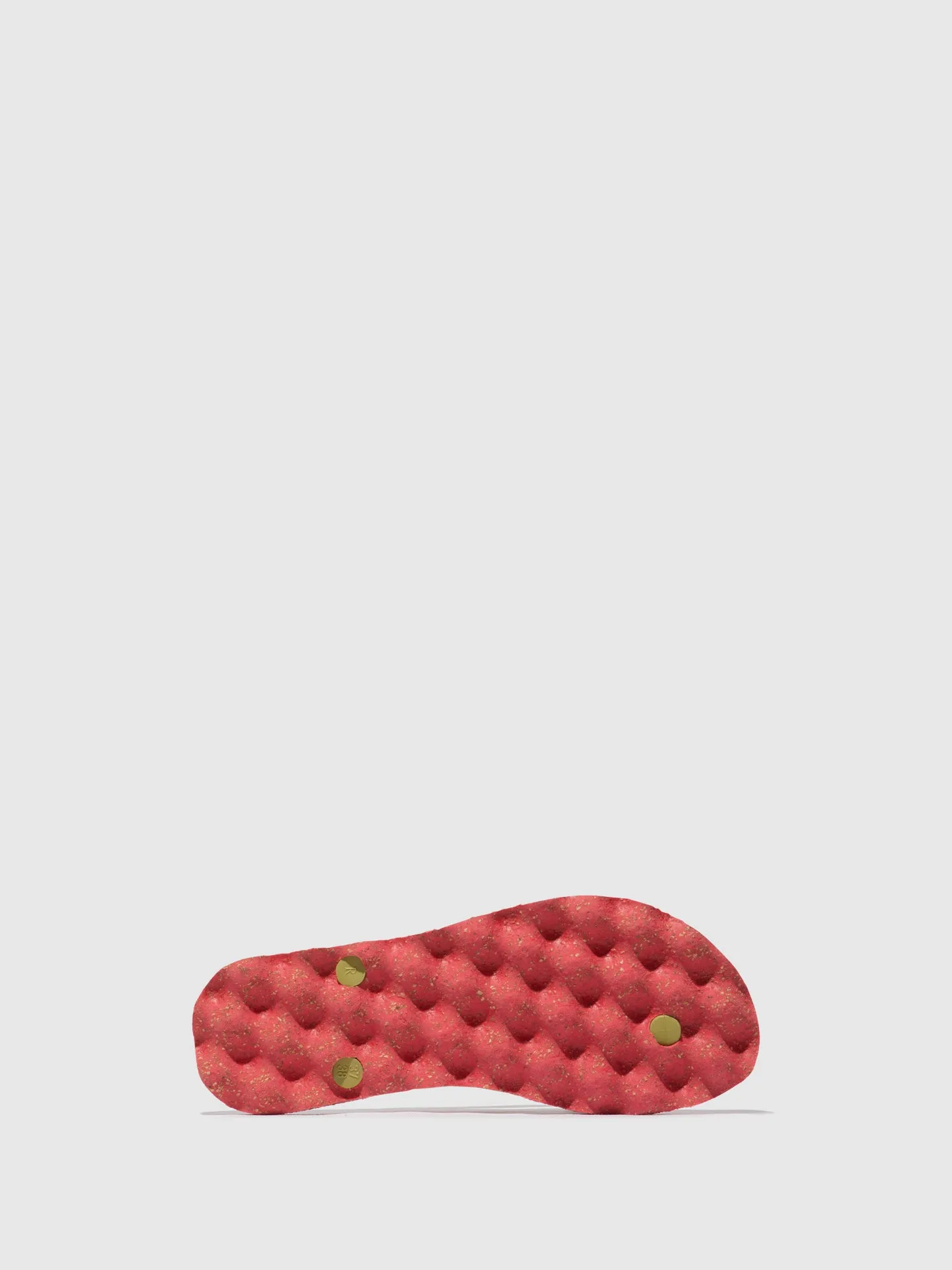 Beach Flip-Flops AMAZONIA Red & Mlt.Gold strap