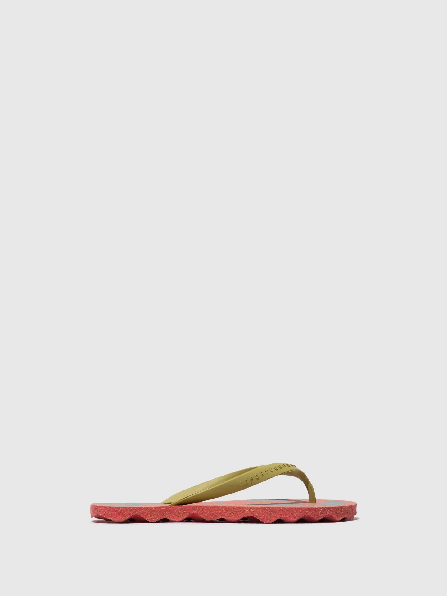 Beach Flip-Flops AMAZONIA Red & Mlt.Gold strap