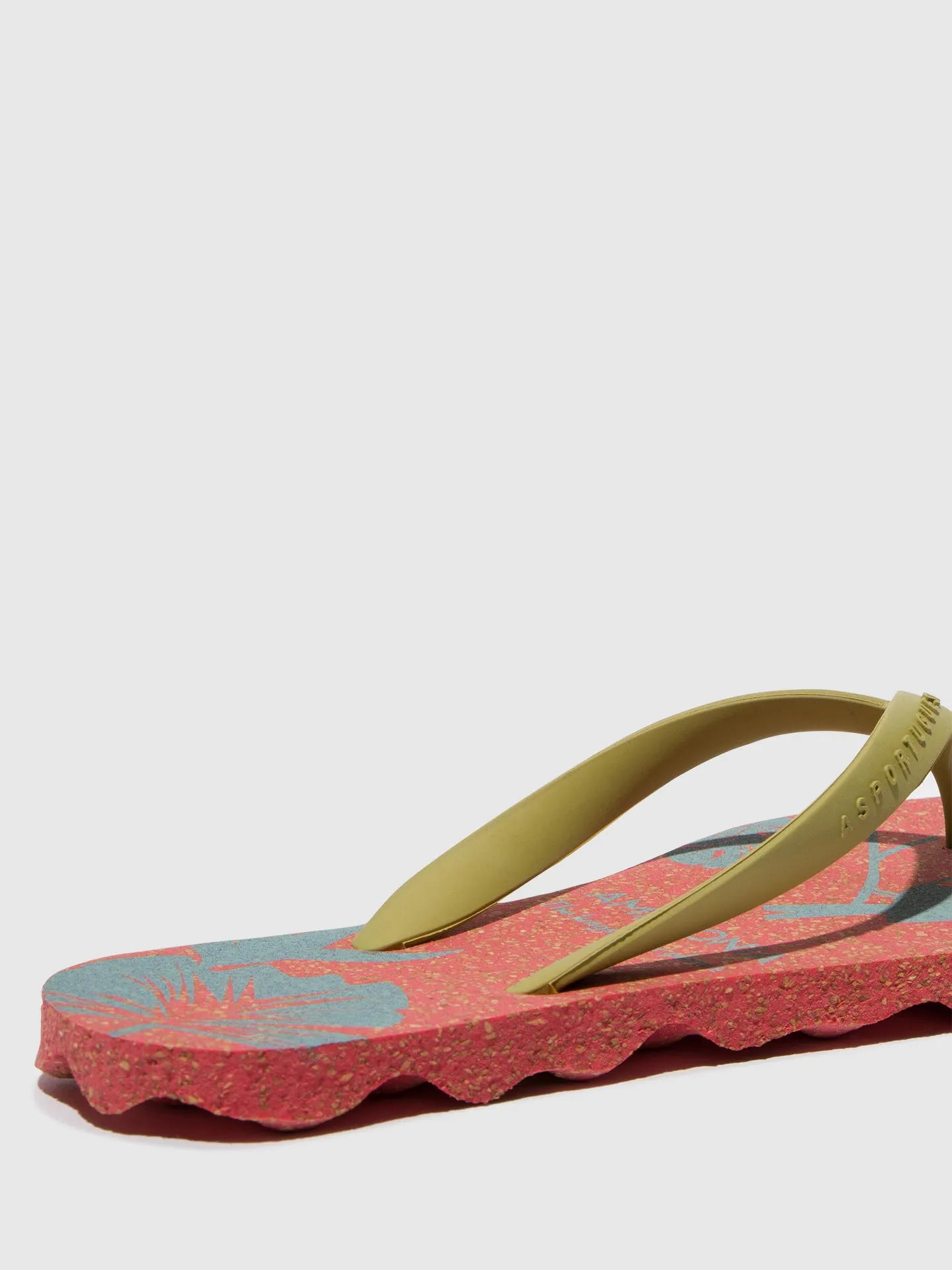 Beach Flip-Flops AMAZONIA Red & Mlt.Gold strap