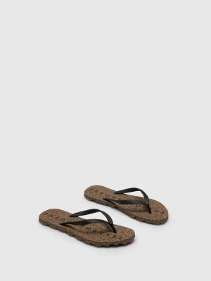 Beach Flip-Flops BASE Black & Rubber Strap