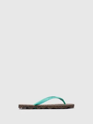 Beach Flip-Flops BASE Green Rubber Strap