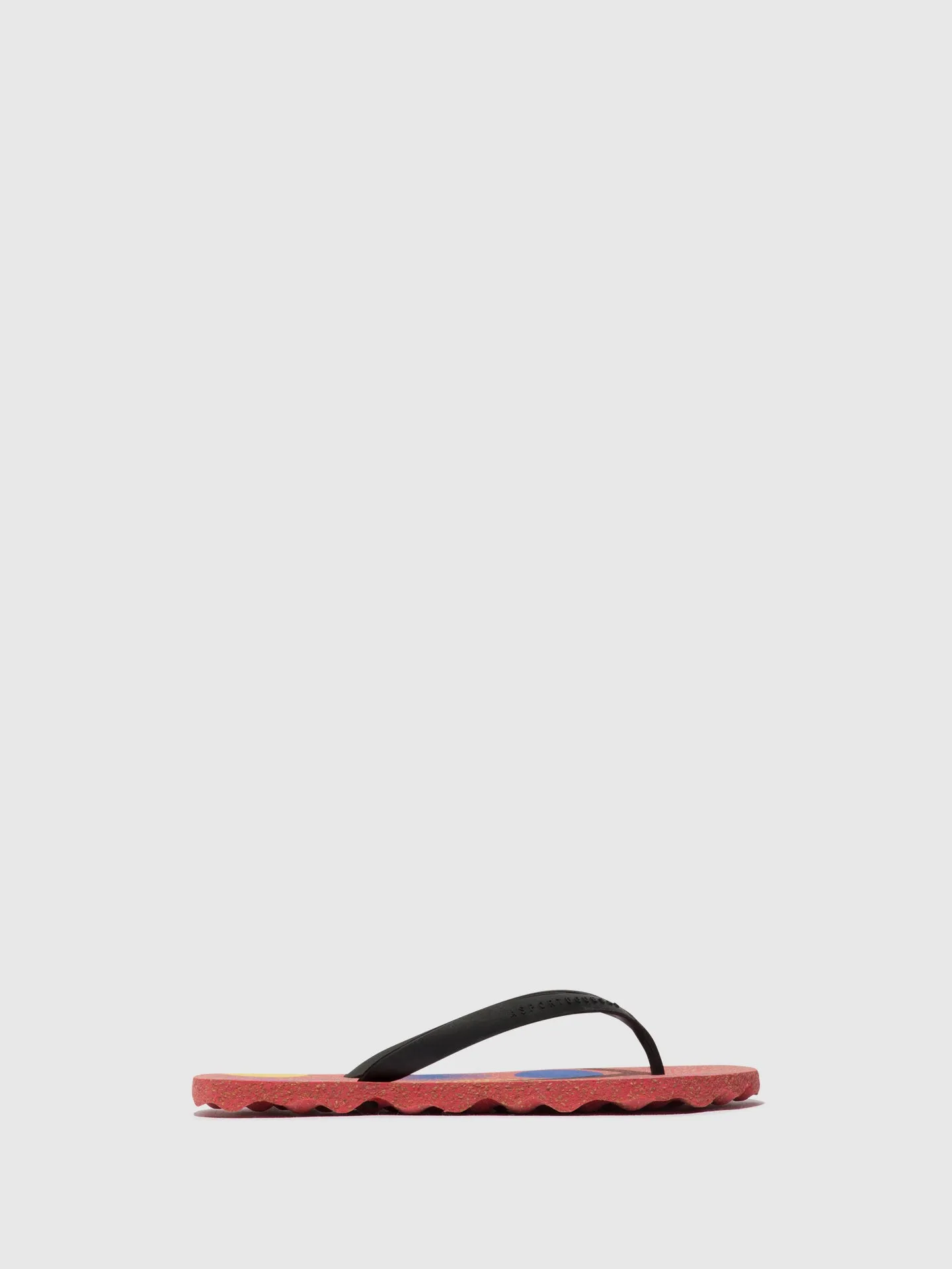Beach Flip-Flops CORALS Red & black strap