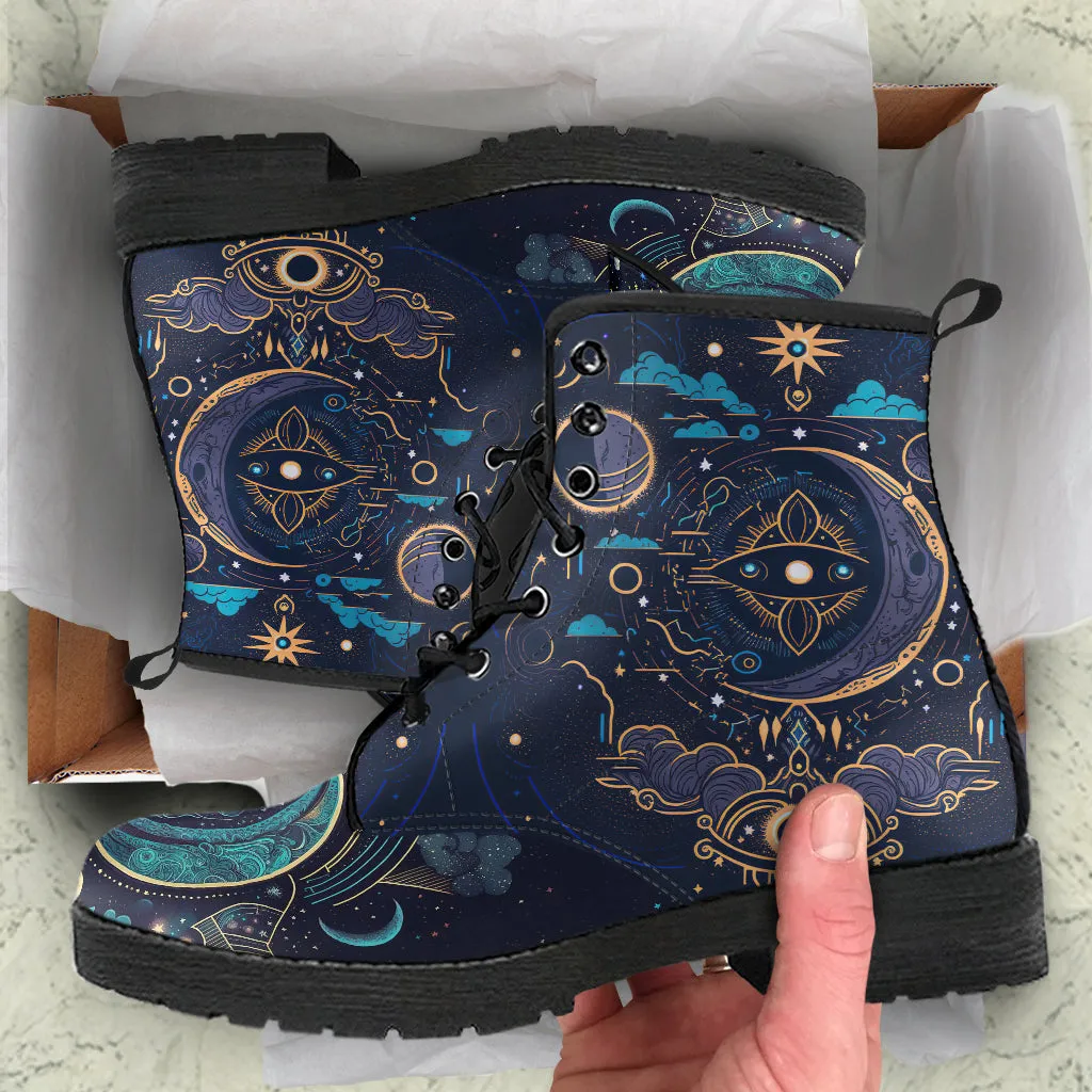Celestial Moon Women's Vegan Leather Boots