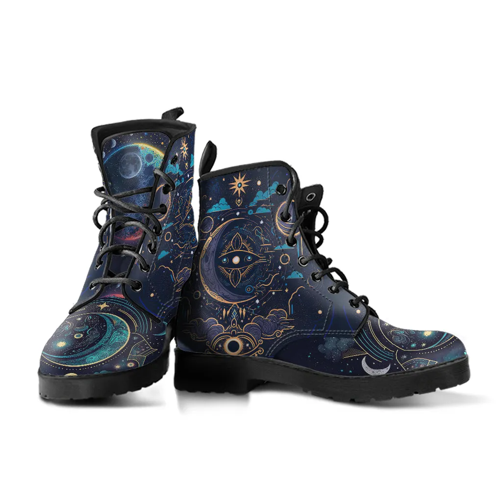Celestial Moon Women's Vegan Leather Boots