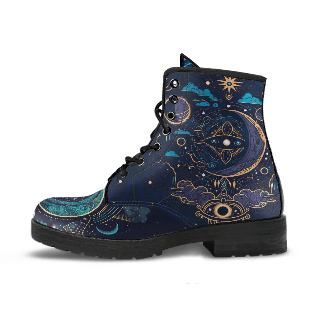 Celestial Moon Women's Vegan Leather Boots