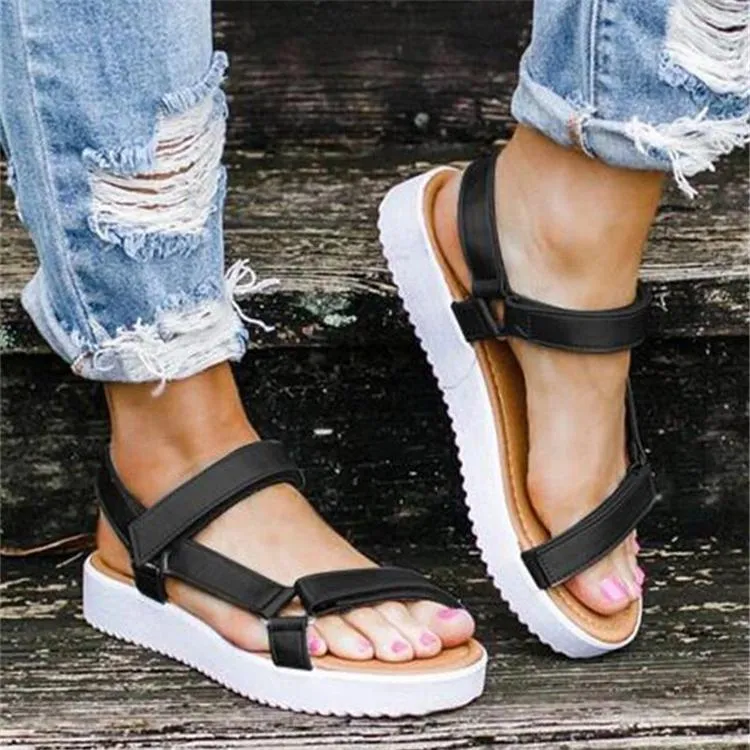 Chicvane 2020 Summer Womens Platform Sandals with Velcro