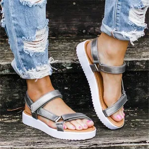 Chicvane 2020 Summer Womens Platform Sandals with Velcro