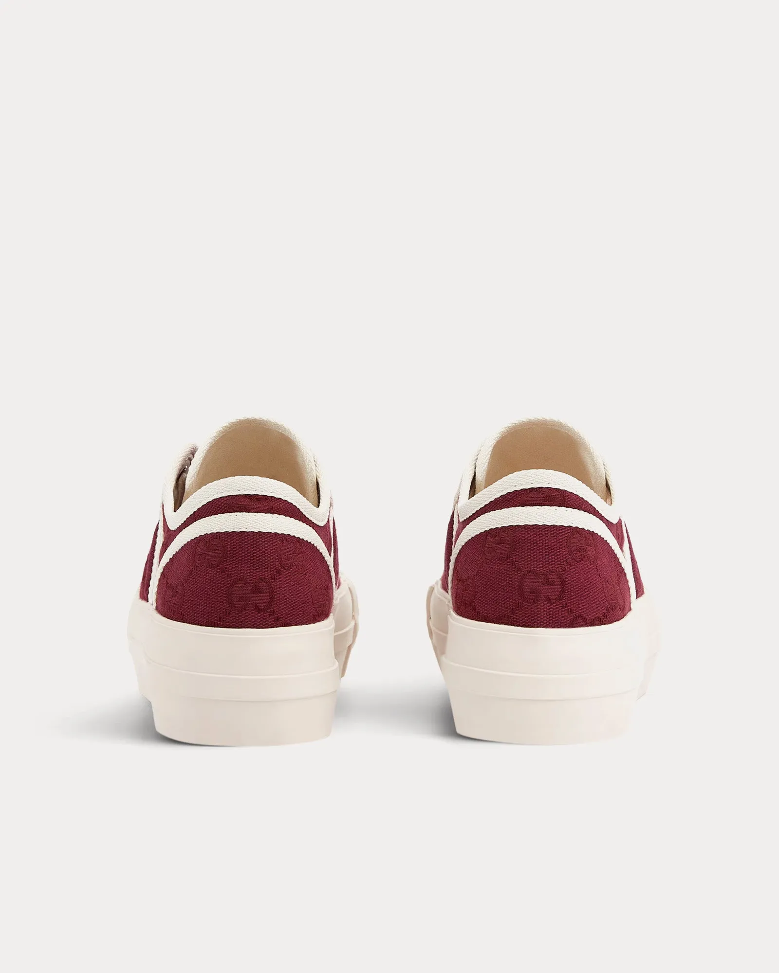 Chunky GG Canvas Rosso Ancora Low Top Sneakers