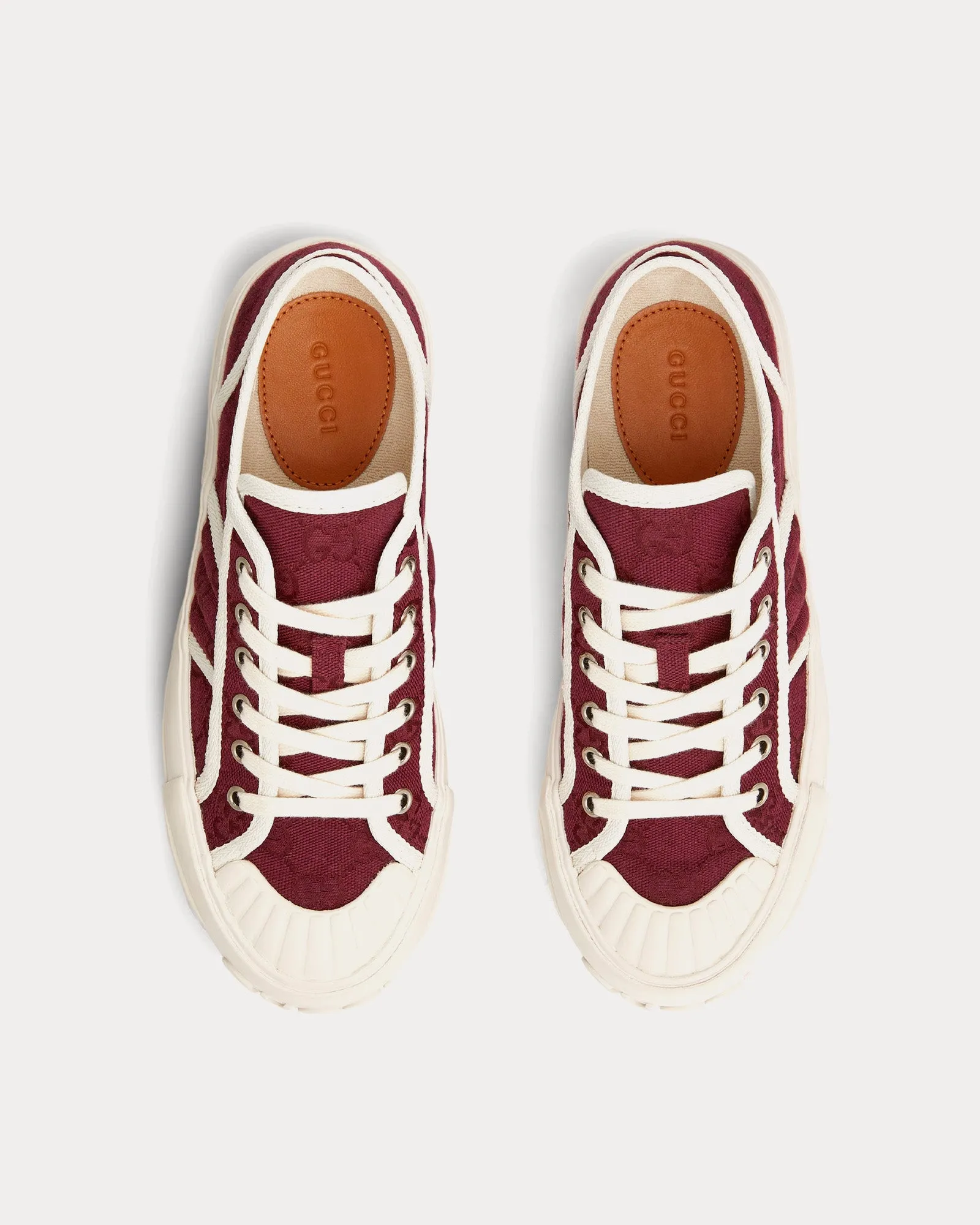 Chunky GG Canvas Rosso Ancora Low Top Sneakers
