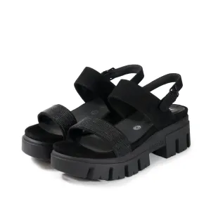 Corvara Glitter Platform Sandals (Nero)