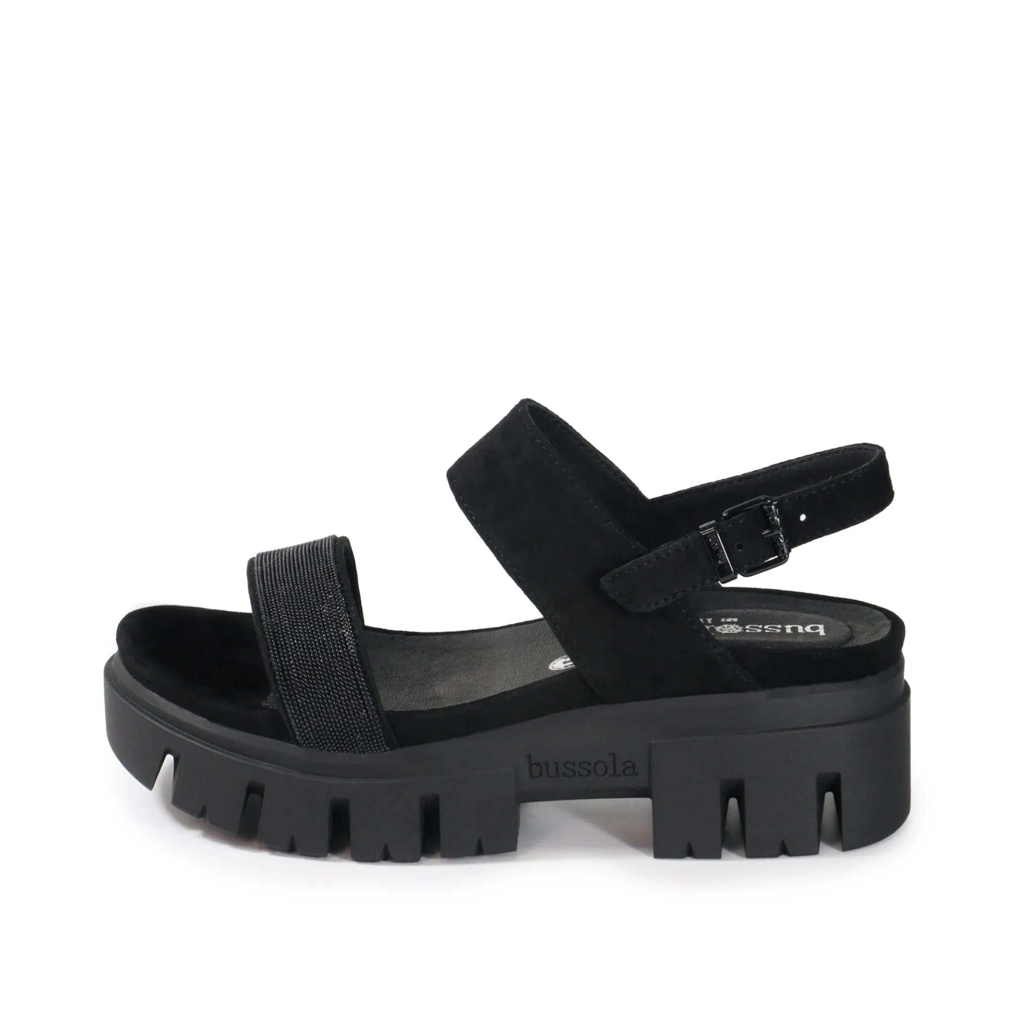 Corvara Glitter Platform Sandals (Nero)