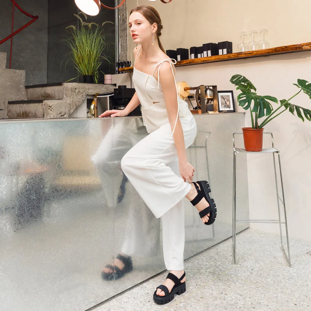 Corvara Glitter Platform Sandals (Nero)