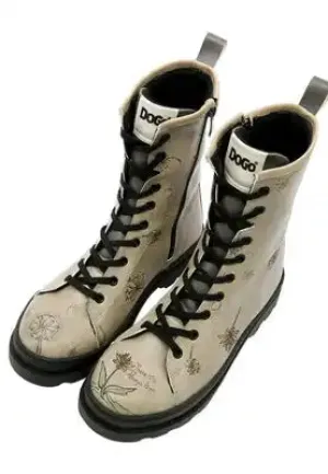 DOGO - Vegan Leather Beige Long Boots - There is always Hope Design