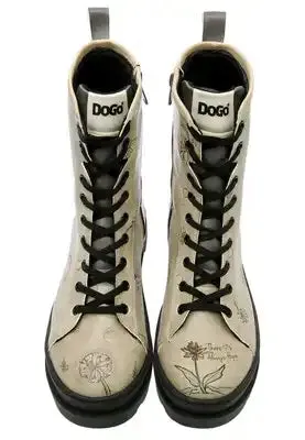 DOGO - Vegan Leather Beige Long Boots - There is always Hope Design