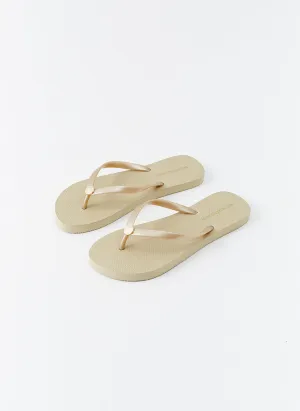 Exclusive Rubber Gold Flip Flops