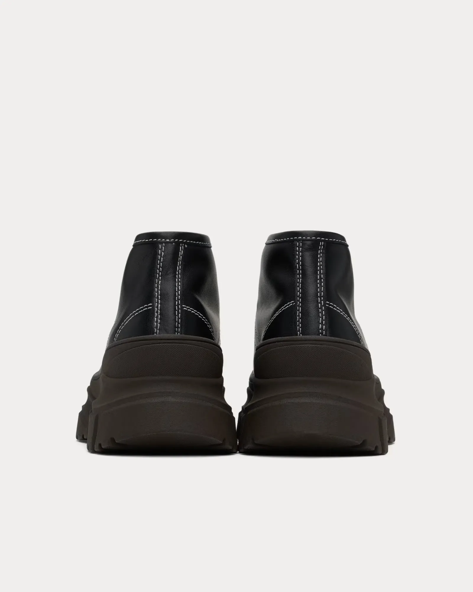 Fairway Leather Black Mid Top Sneakers