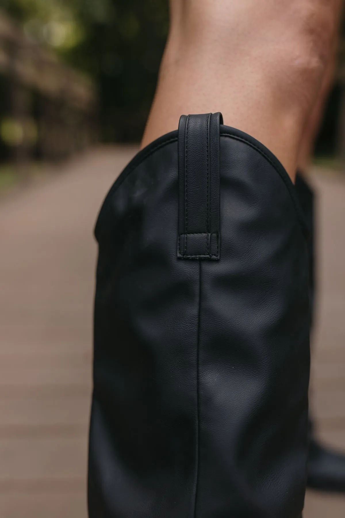 Foldover Black Steel Toe Boots