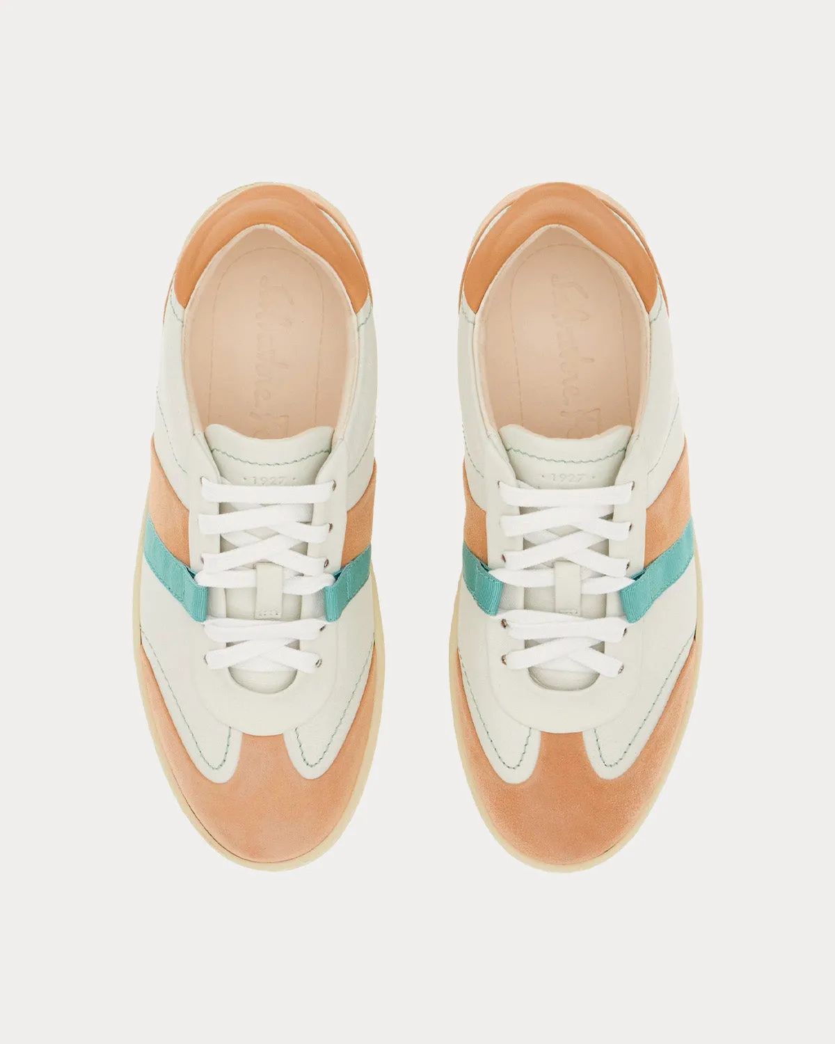 Fussbett Bandage Leather & Suede Amaretti / Optic White Low Top Sneakers