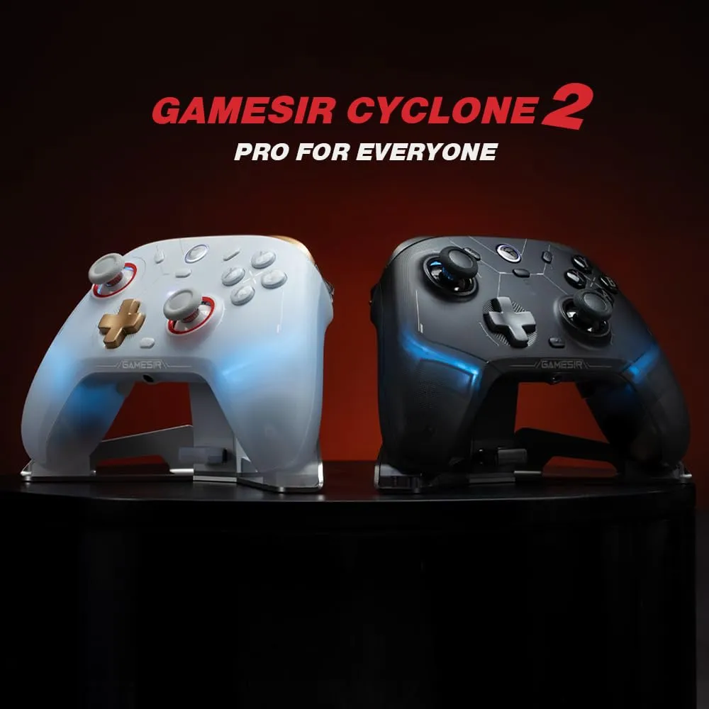 GameSir Cyclone 2 Wireless Controller - 1000Hz Polling Rate, TMR Joysticks, Hall/Micro 2-in-1 Triggers for PC/Switch/Android/iOS, PC Gaming Controller with Charging Dock (Black)