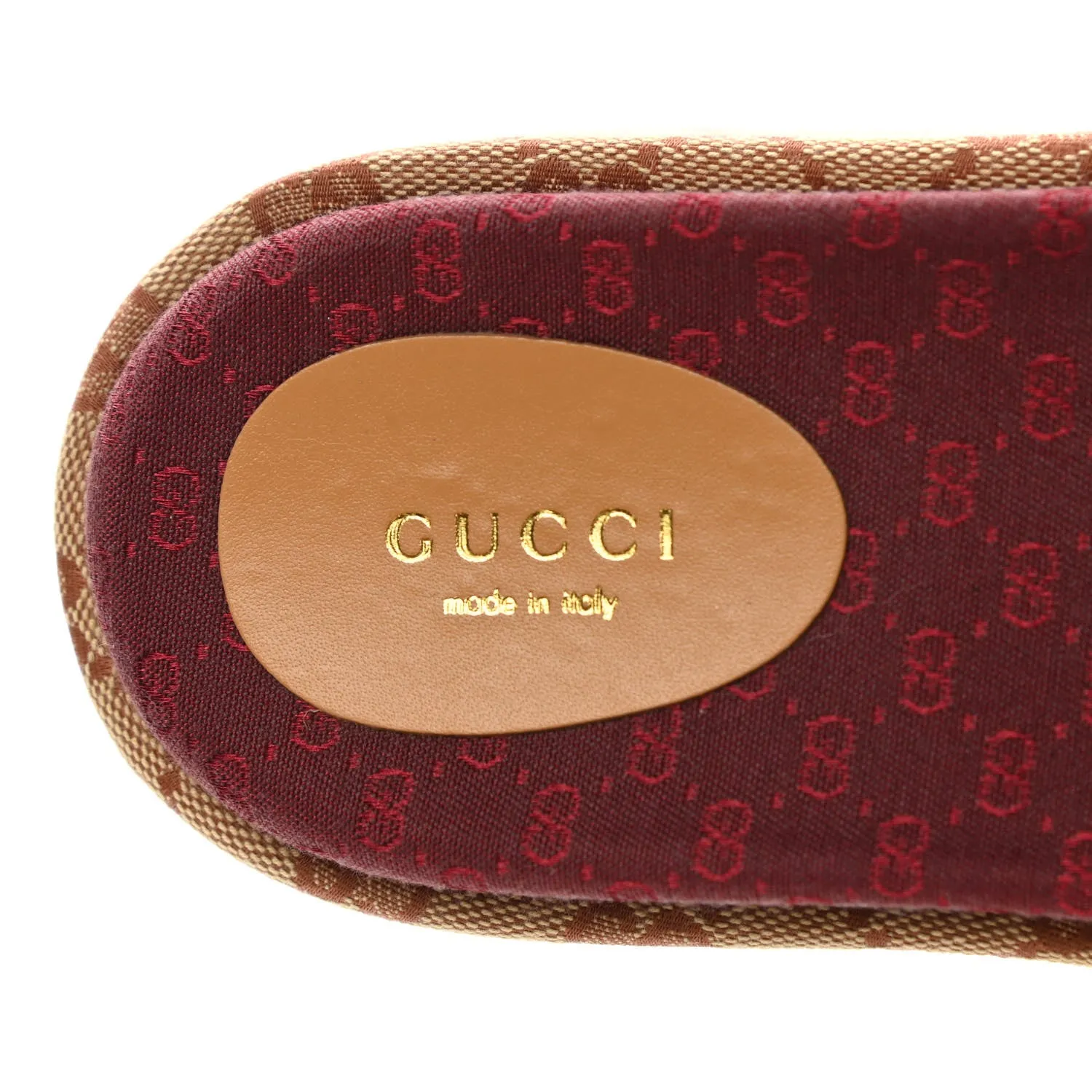 GUCCI GG MONOGRAM ANGELINA PLATFORM SLIDE SANDALS