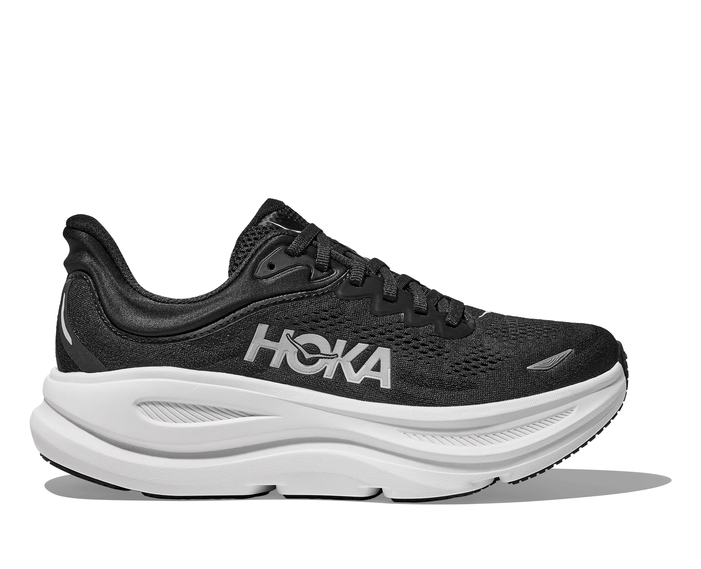 Hoka Men's Bondi 9 Running Shoes- Black/ White