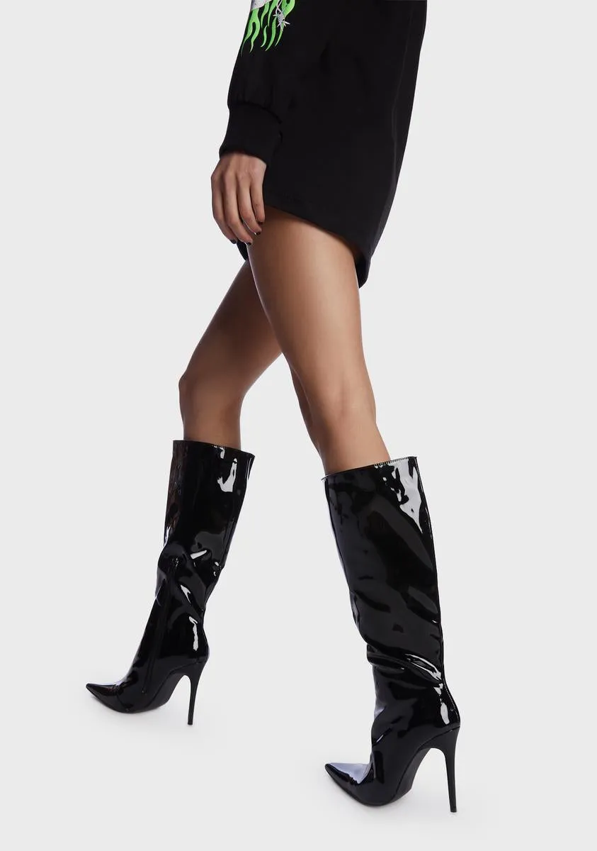 Horizon Patent Knee High Boots