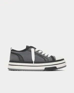 HTN X Low Black Textured Low Top Sneakers