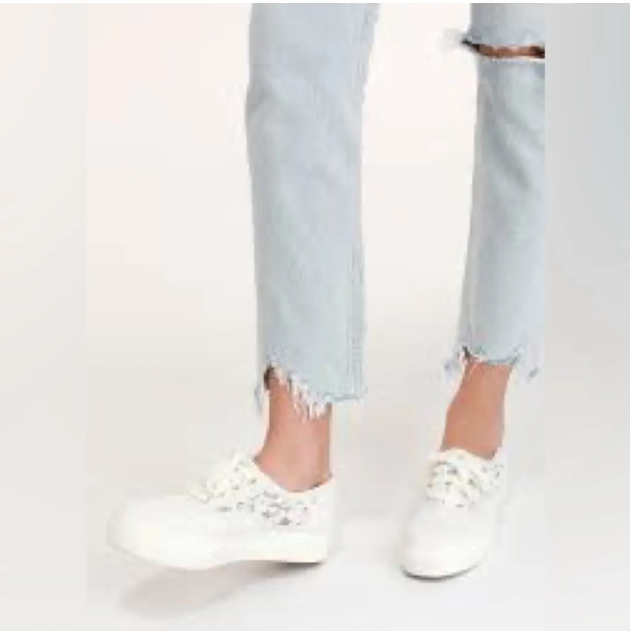 Keds Triple Cream Painted Crochet Platform Sneakers Size 11 M