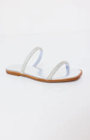 Lucy Metallic Rhinestone Sandal, SILVER