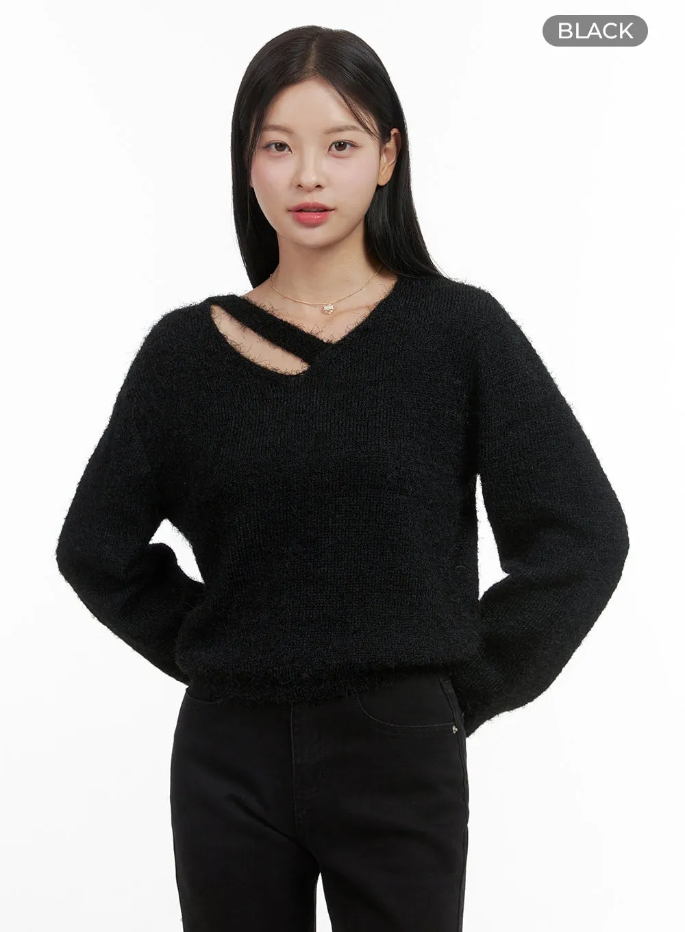 Modern V-Neck Cut-Out Top OS411