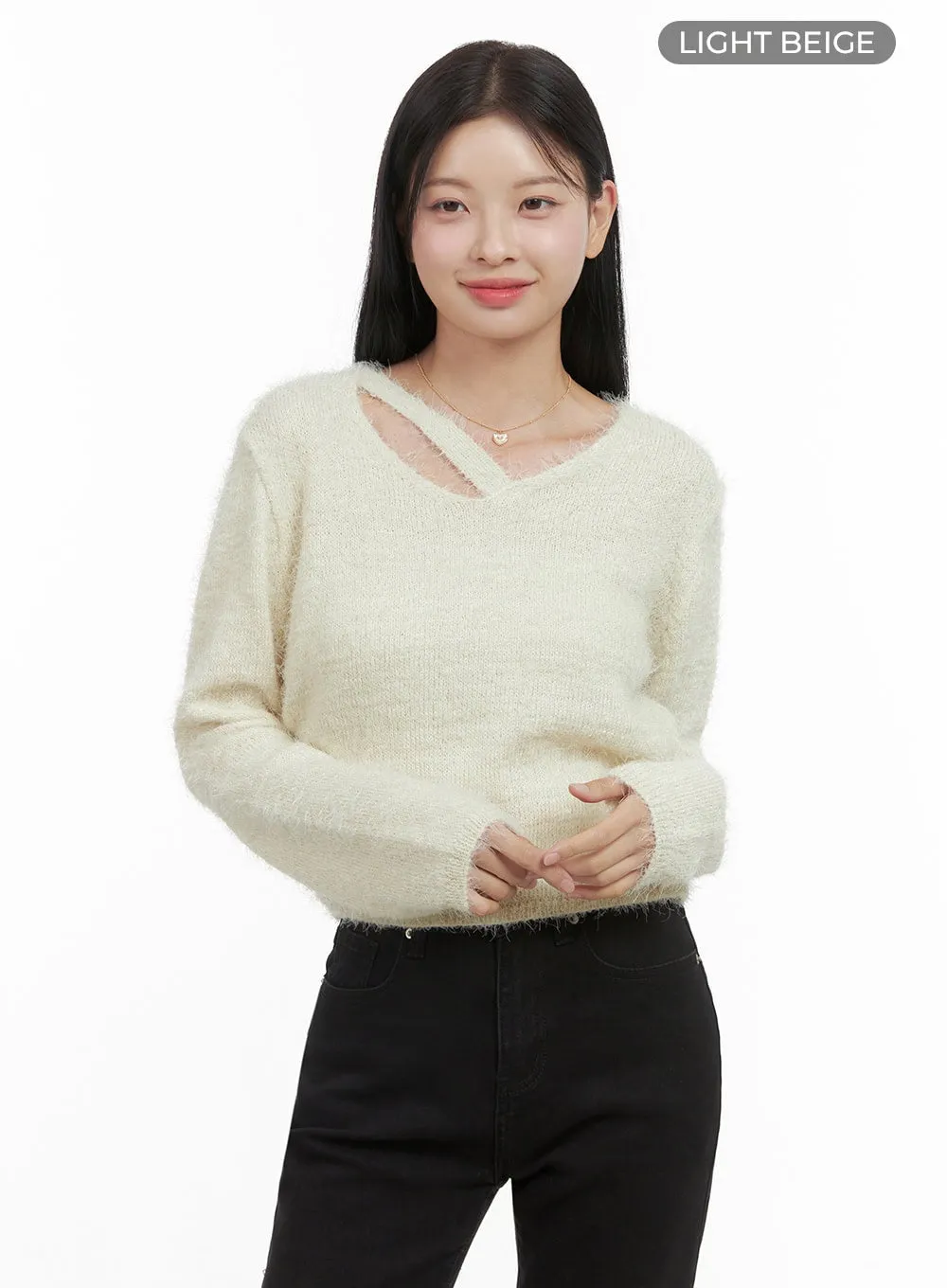 Modern V-Neck Cut-Out Top OS411