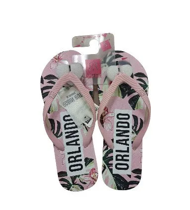 Orlando Womens Jungle Leaves Flip Flops