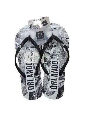 Orlando Womens Jungle Leaves Flip Flops