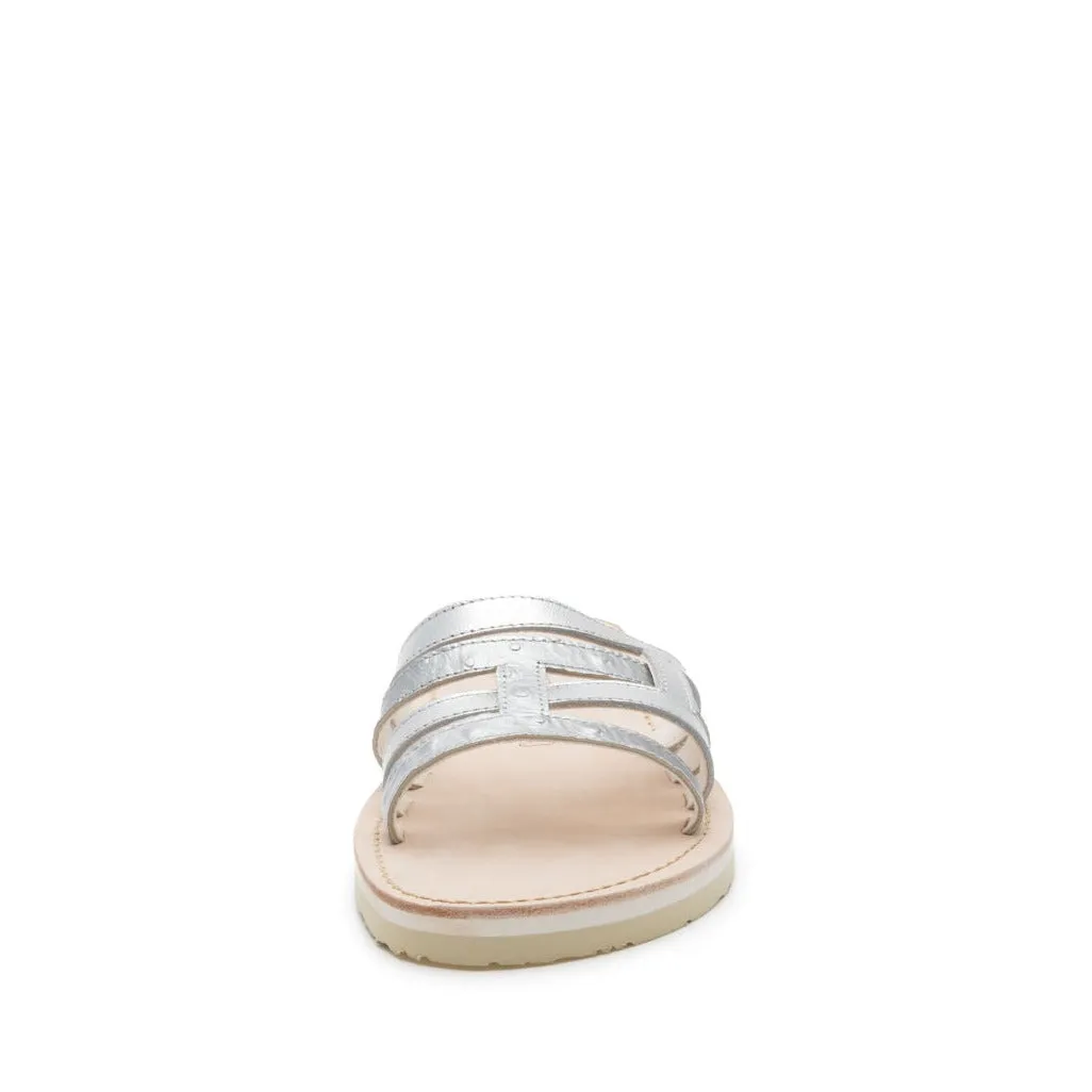 PIA Mayrich Silver strappy slides