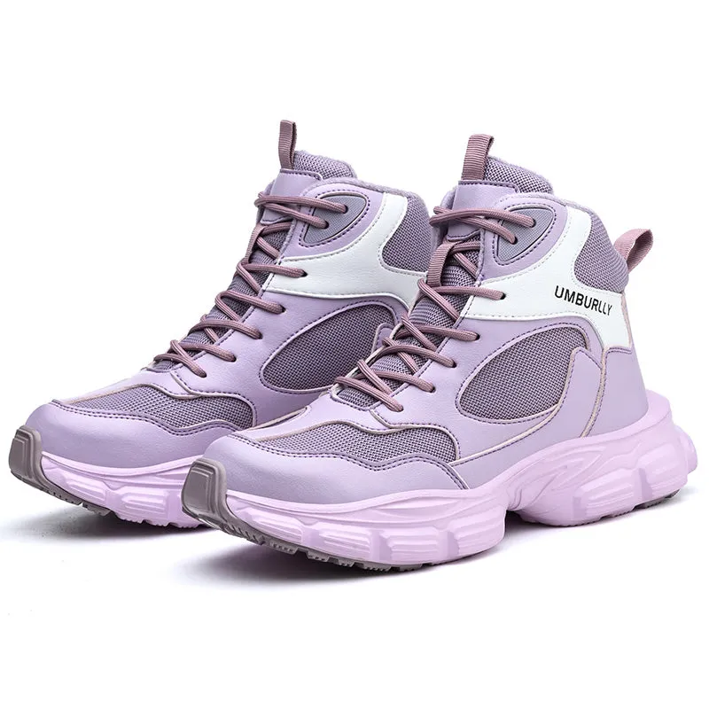 Purple Lightweight Steel Toe Winter Work Boots for Women Safety Shoes
