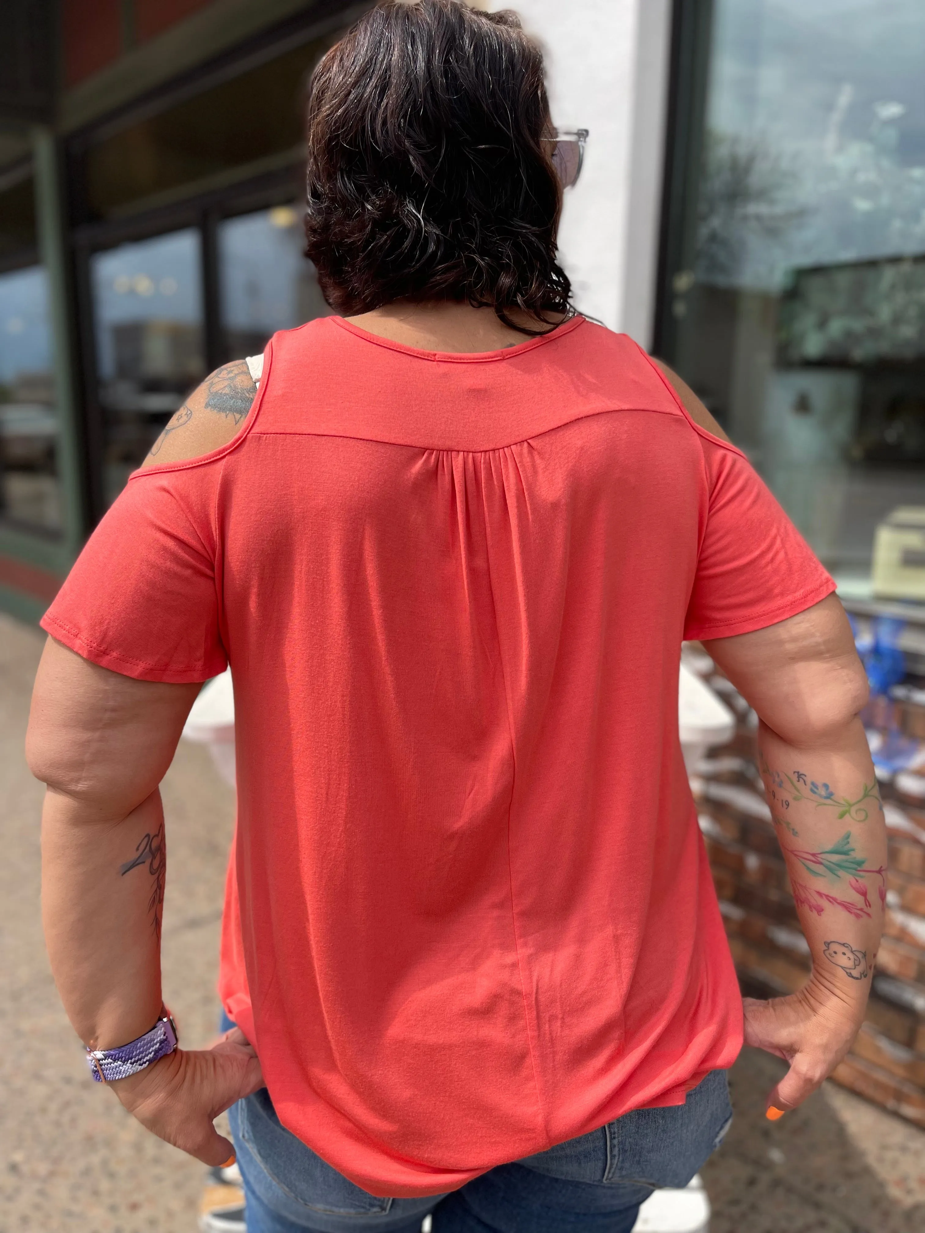 Shoulder Sleeve Cut Out Top