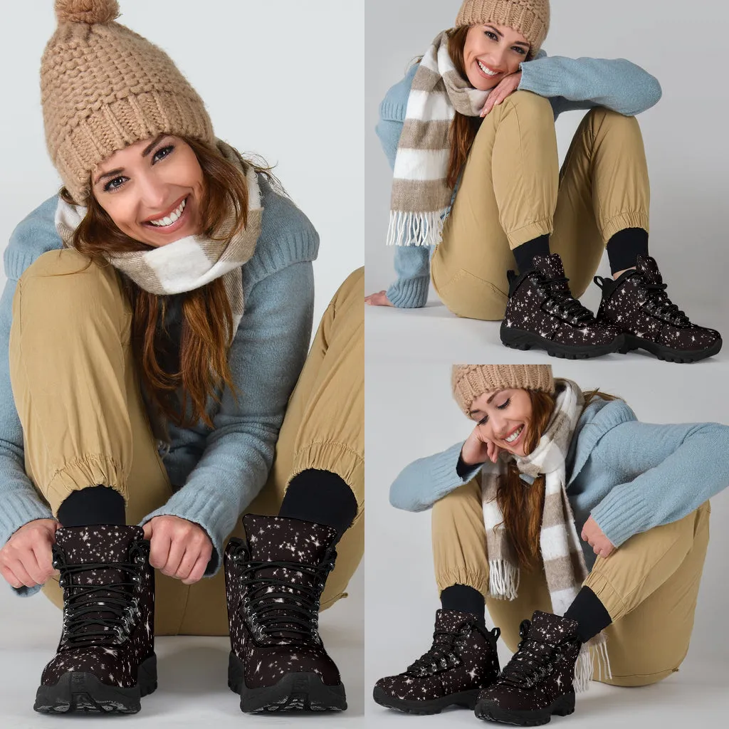 Snow Boots in Black and White Women's Alpine Boots