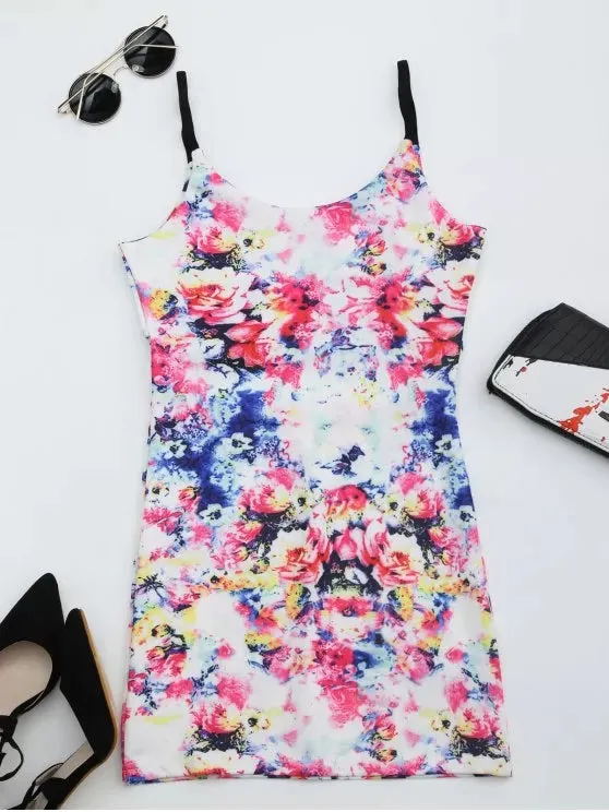 TastyHottie - Pretty Printed Cut Out Cami Dress