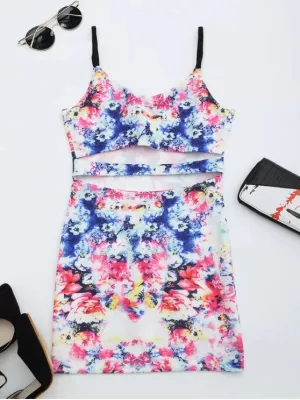 TastyHottie - Pretty Printed Cut Out Cami Dress