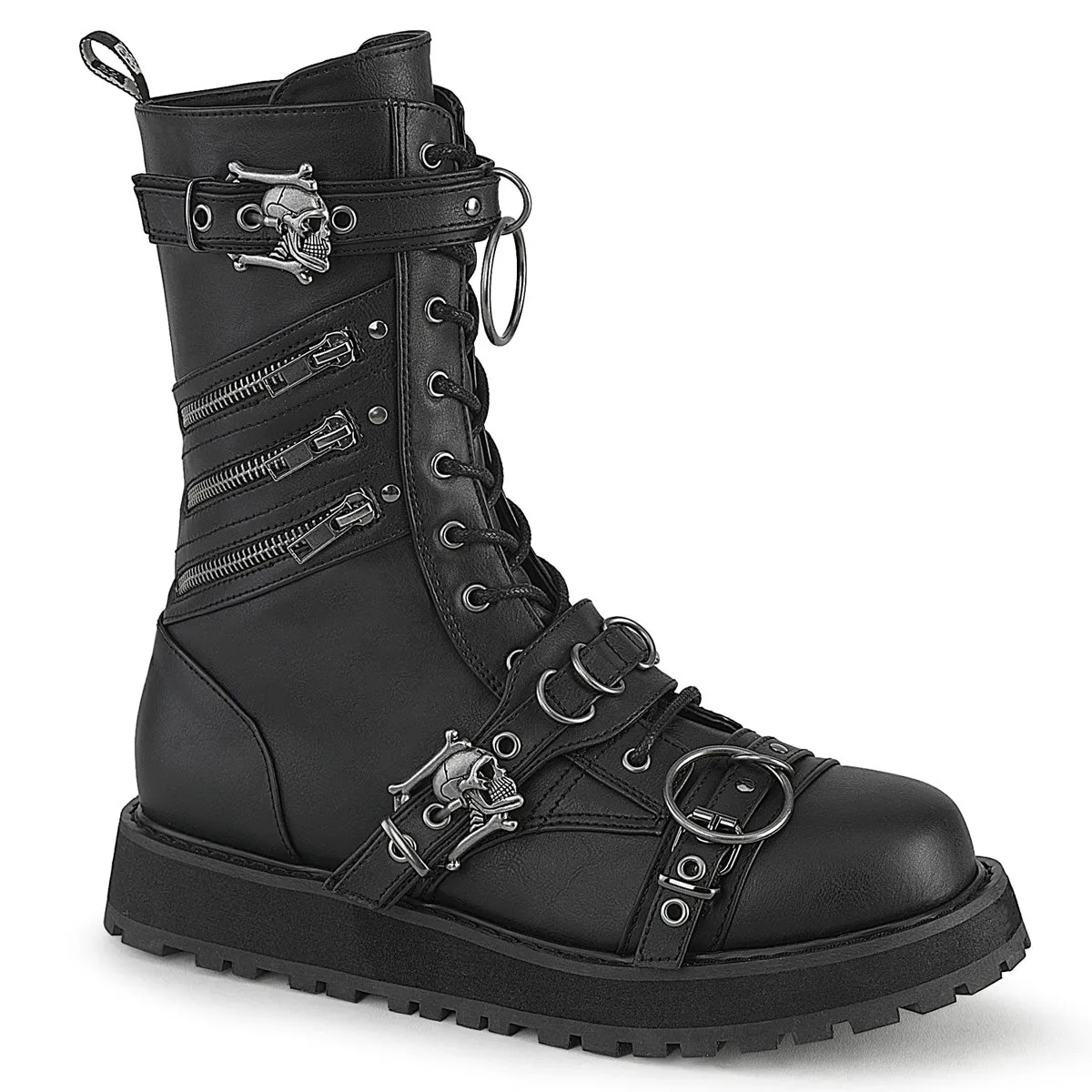 VALOR-240 DemoniaCult Black Vegan Leather Sexy Unisex Platform Shoes & Boots (Alternative Footwear)