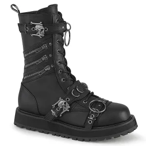 VALOR-240 DemoniaCult Black Vegan Leather Sexy Unisex Platform Shoes & Boots (Alternative Footwear)