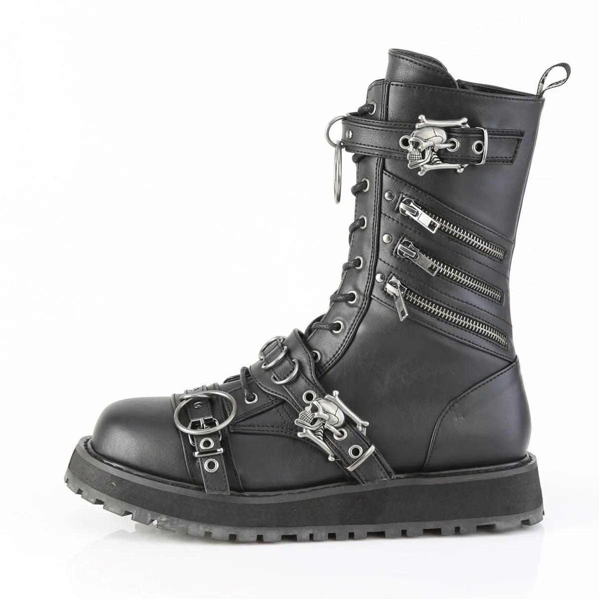 VALOR-240 DemoniaCult Black Vegan Leather Sexy Unisex Platform Shoes & Boots (Alternative Footwear)