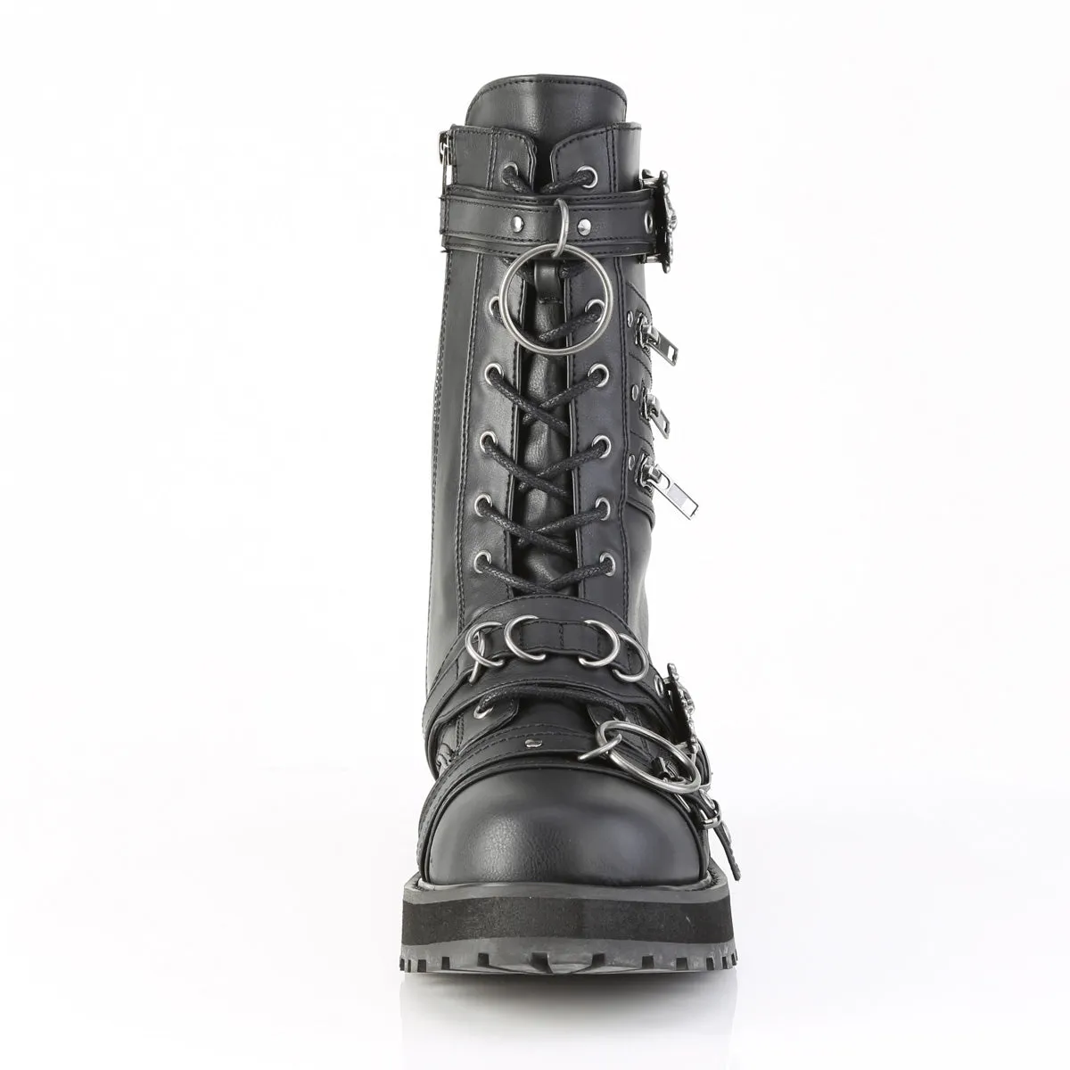 VALOR-240 DemoniaCult Black Vegan Leather Sexy Unisex Platform Shoes & Boots (Alternative Footwear)