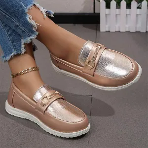 Women's Flats with Metallic Chain Detai 38805059C